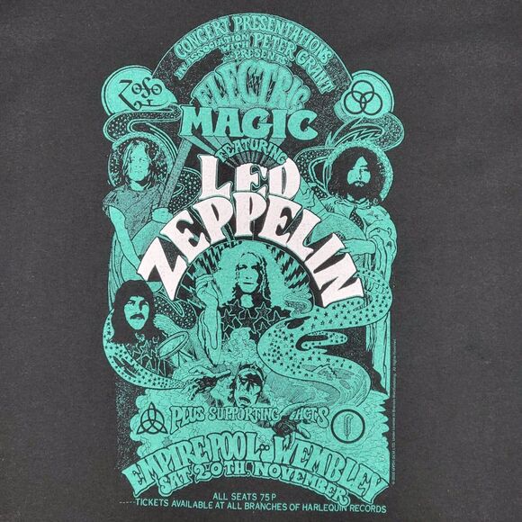 Led Zeppelin Mens 2XL Shirt Electric Magic Empire Pool Wembley Concert Hanes - Picture 3 of 10